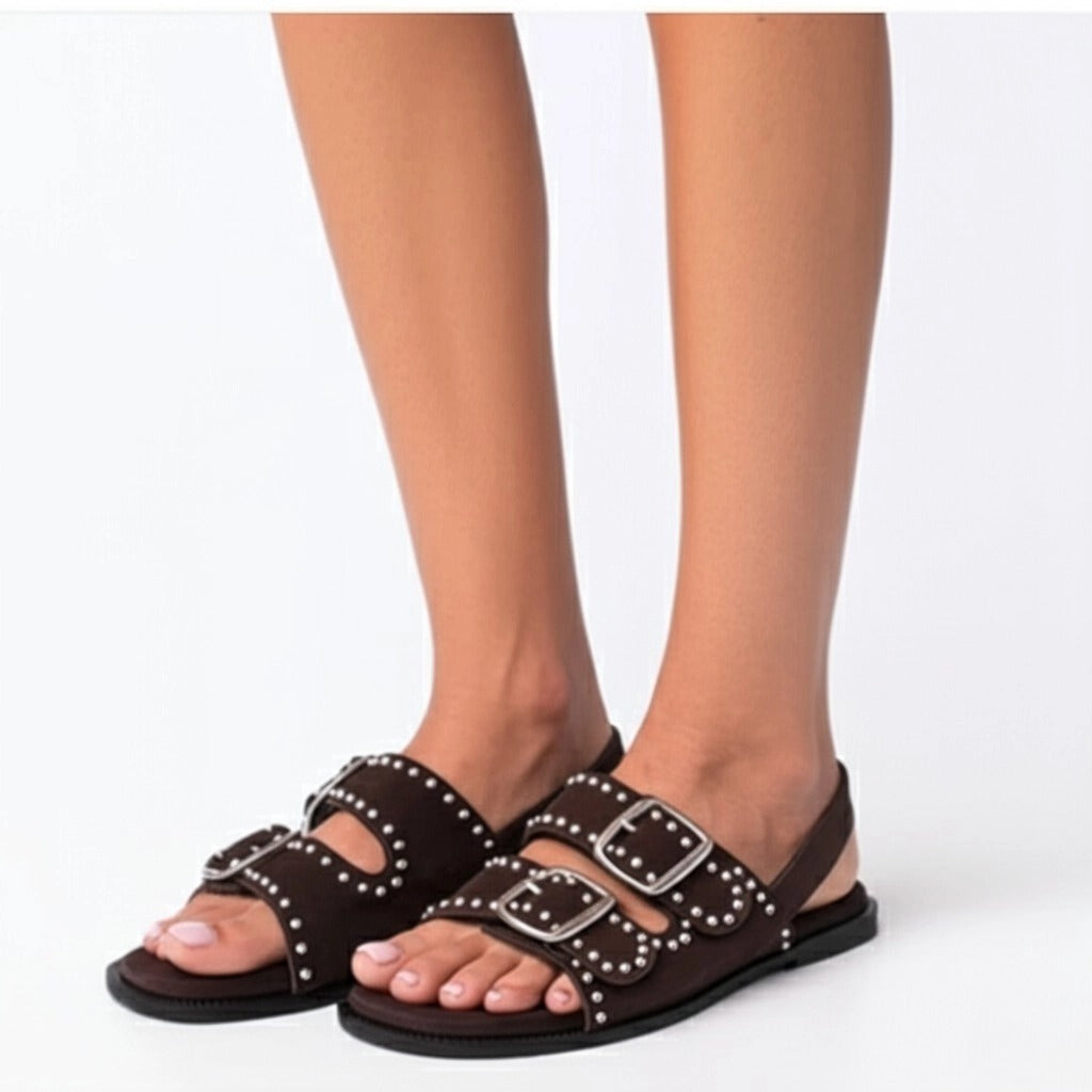 Studded Buckle Sandals