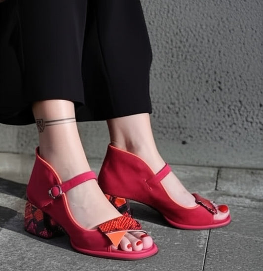 Ankle Strap Block Heel Sandals