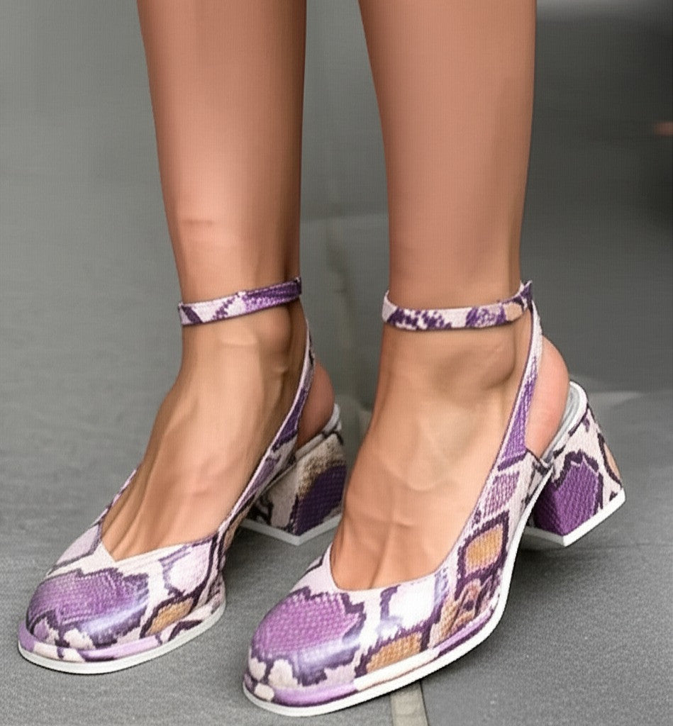 Ankle Strap Block Heel Pumps