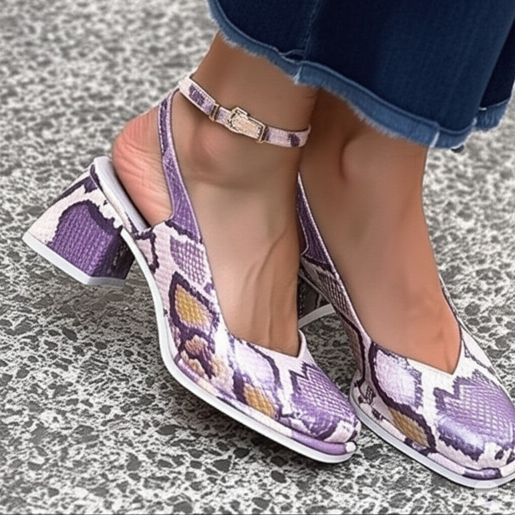Ankle Strap Block Heel Pumps