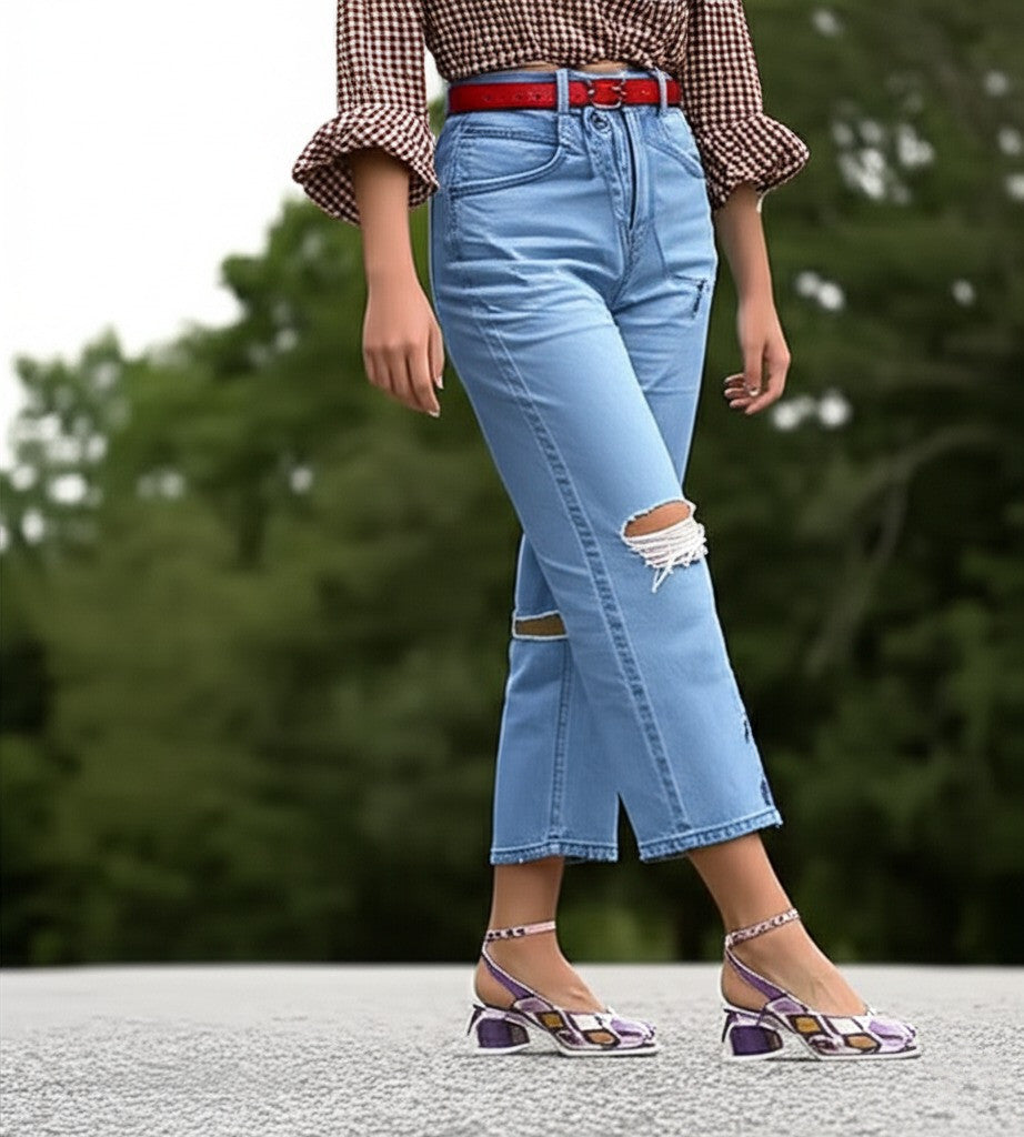 Ankle Strap Block Heel Pumps