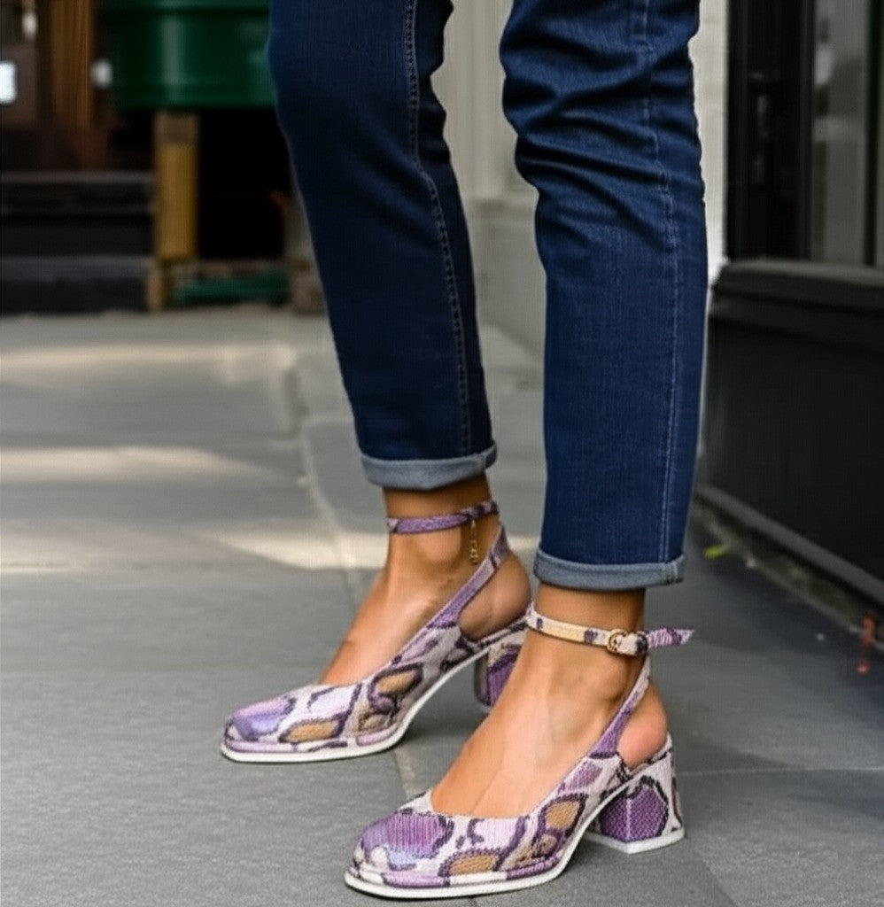 Ankle Strap Block Heel Pumps