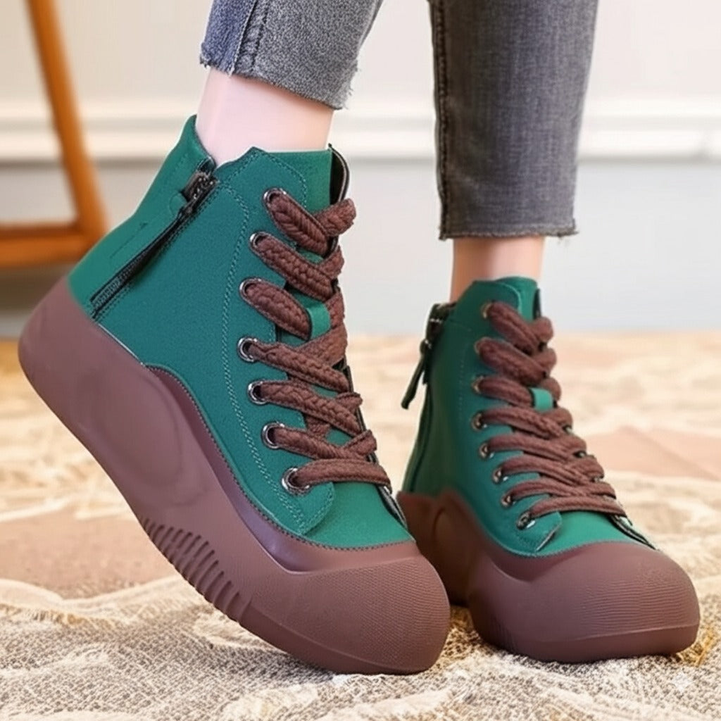 Chunky High Top Lace Up Sneakers