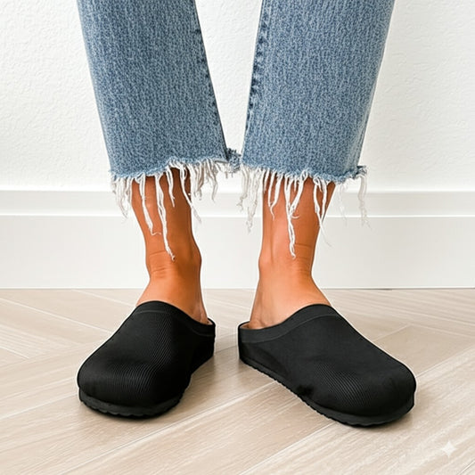 Black Slip - On Mules