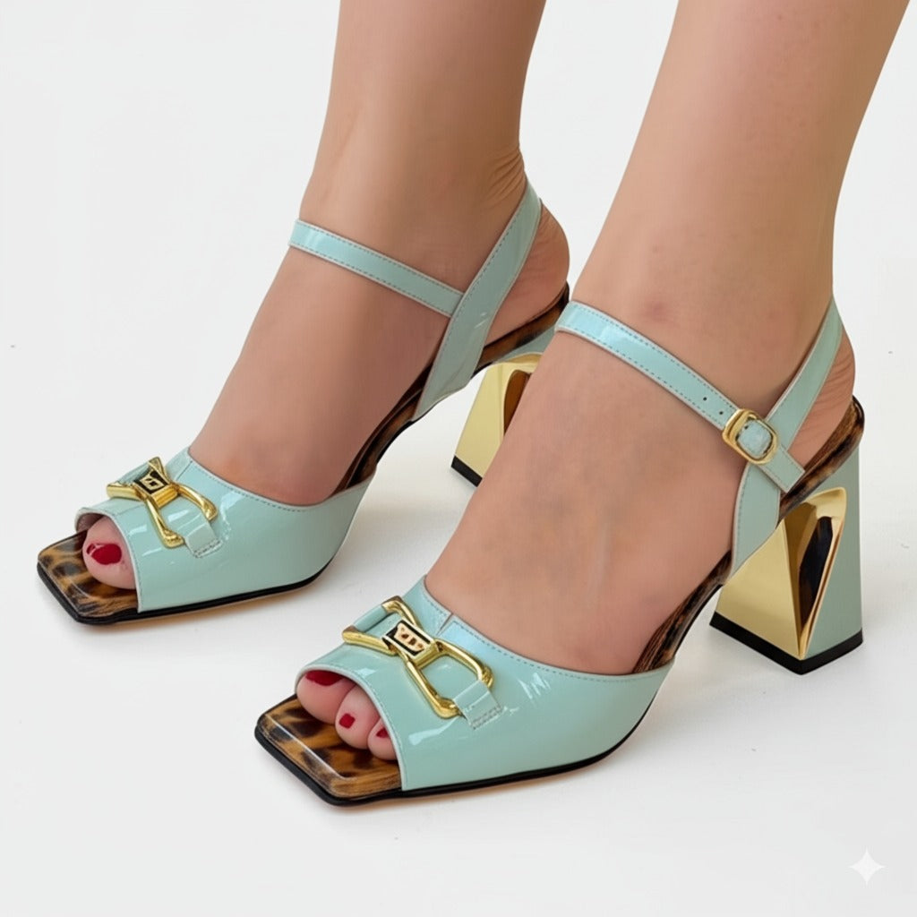 Leopard Print Heeled Sandals