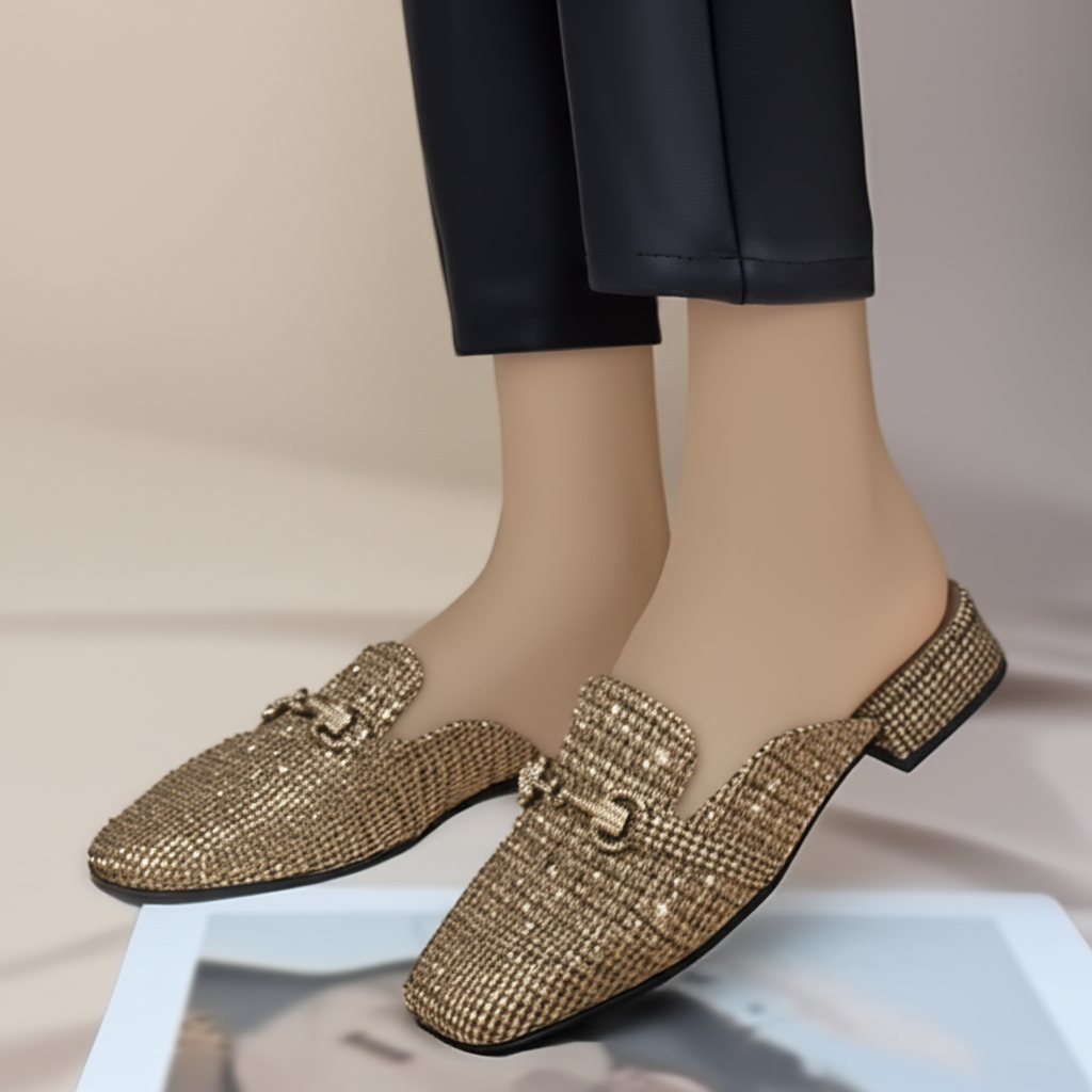 Gingham Patterned Slip - On Loafers