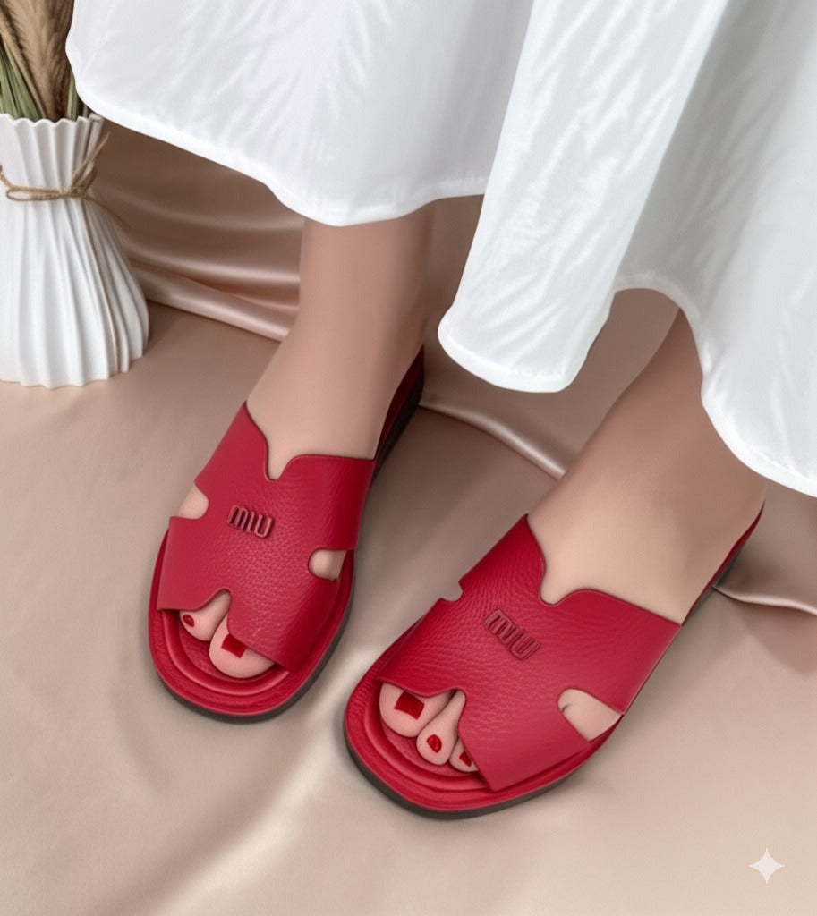 Cut Out Slip On Sandals