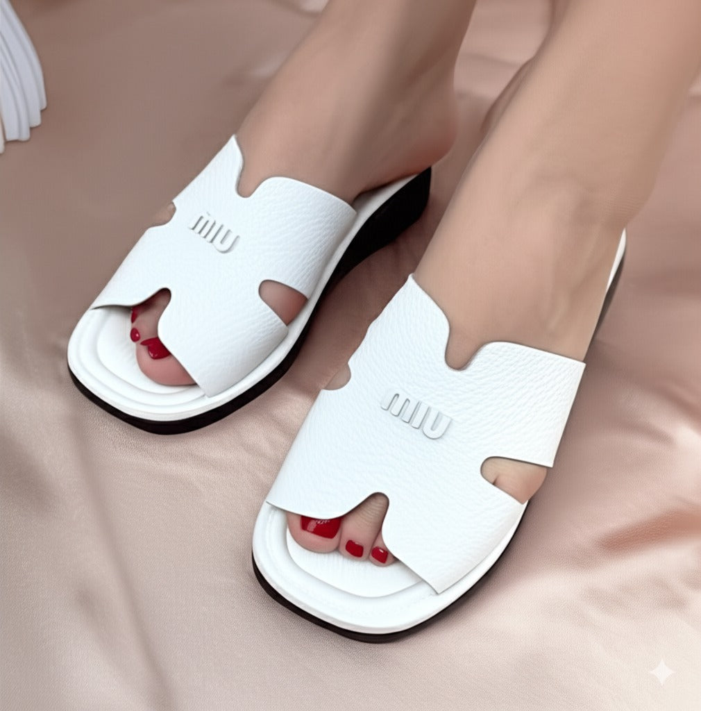 Cut Out Slip On Sandals