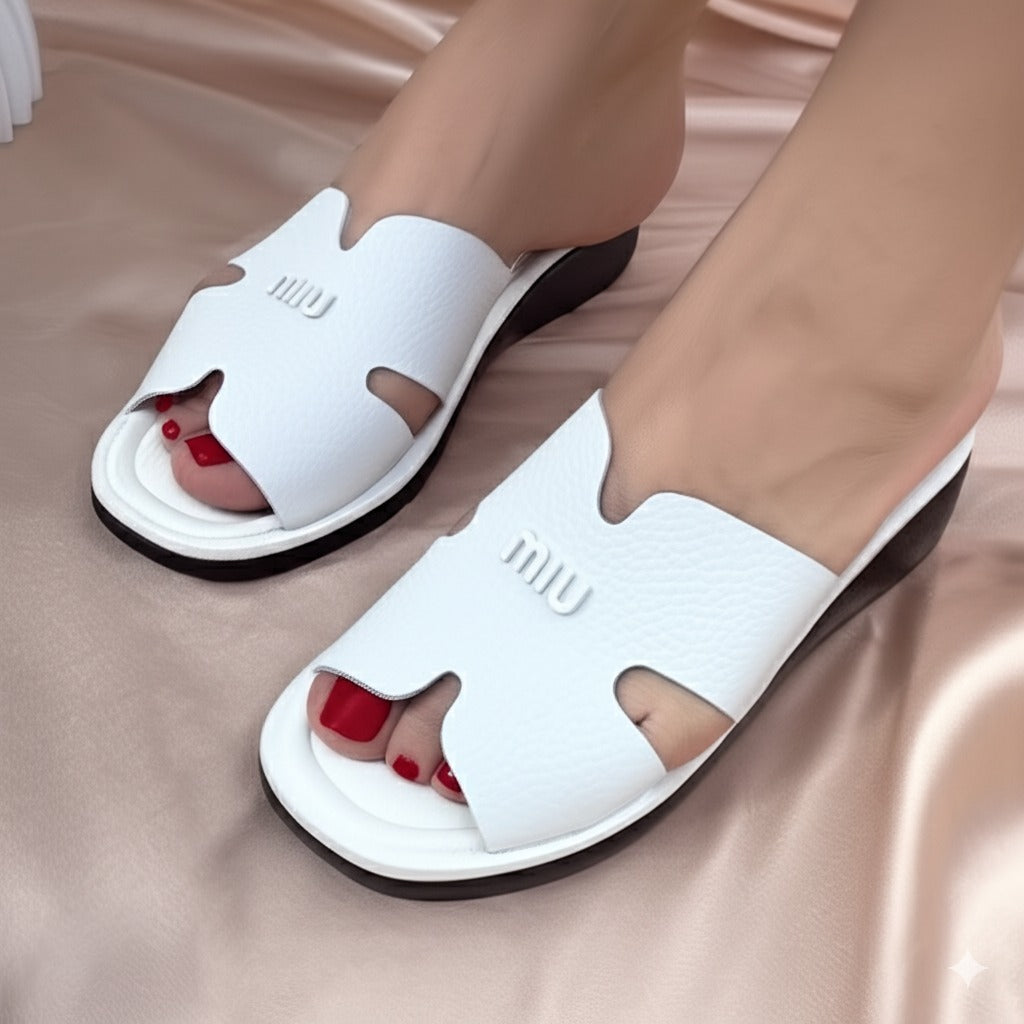 Cut Out Slip On Sandals