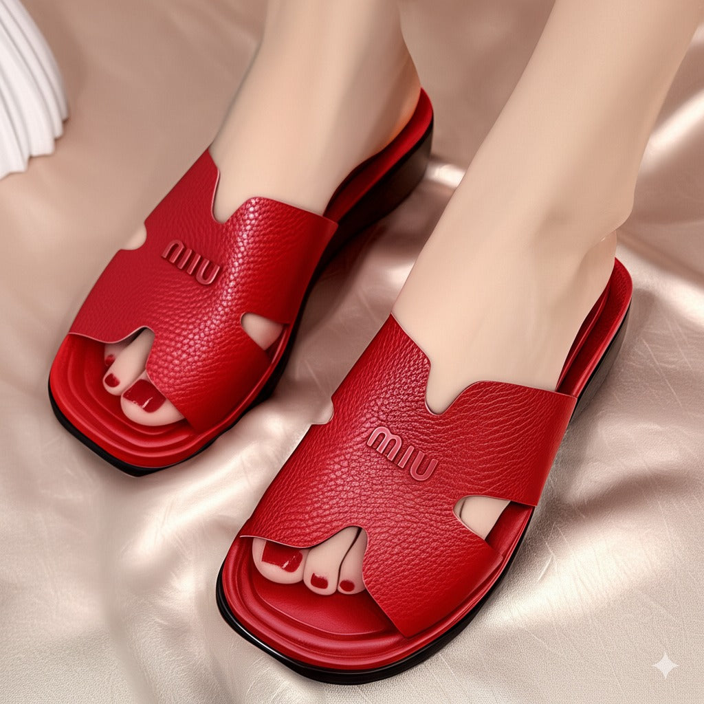 Cut Out Slip On Sandals