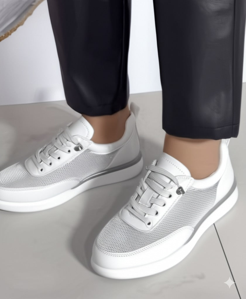 Mesh Panel Lace - Up Sneakers