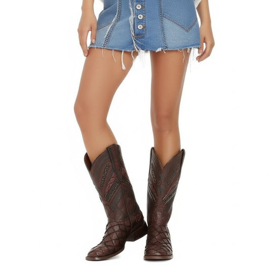 AUTHENTIC Brown Piraroucu Boots - Square Toe