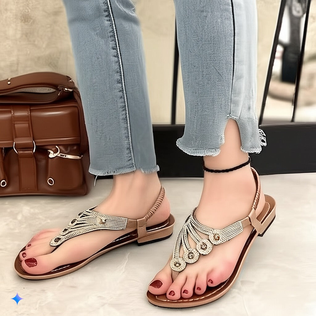 Sparkling Rhinestone Embellished Thong Sandals