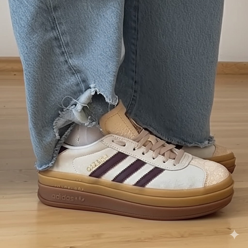 Retro - Inspired Striped Platform Sneakers