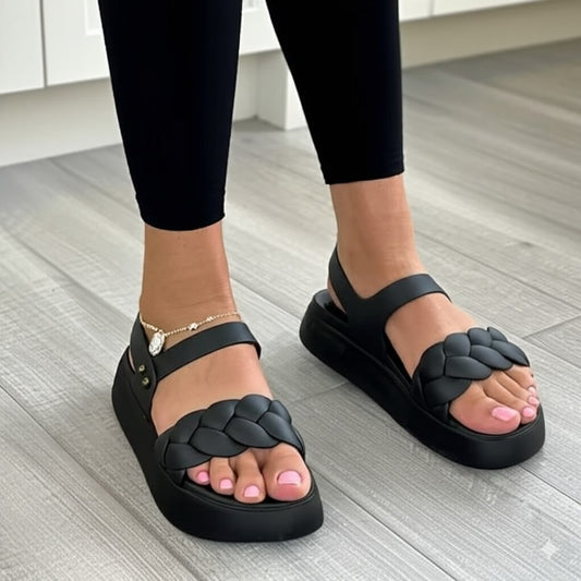 Braided Strap Chunky Platform Sandals