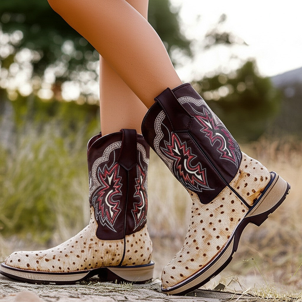 Desert Orix Ostrich Leather Boots With 3D Lightweight Sole - Composite Toe