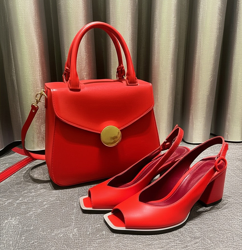Thick Heel Fish-toe Sandals Pumps