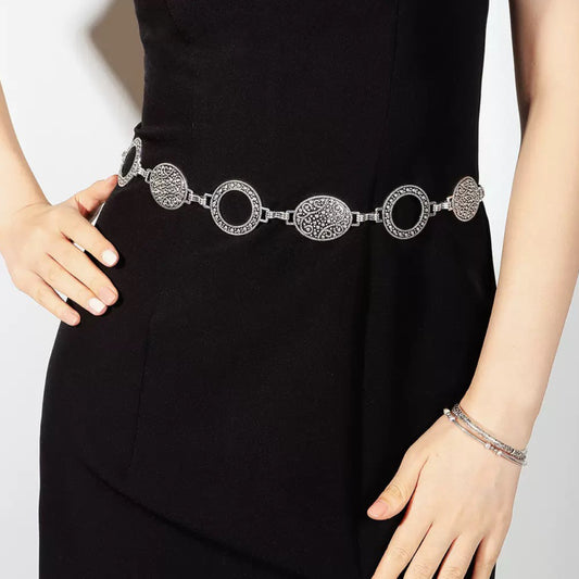 Ornate Circle - Link Metal Waist Belt