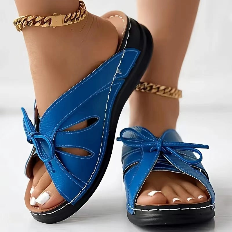 Chic White Lace - Up Leather Sandals