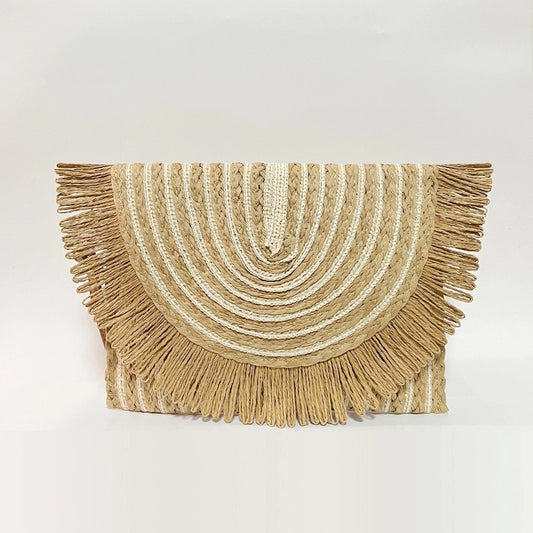 Elegant Handcrafted Fringe Clutch