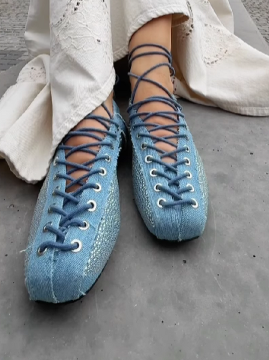 Lace-Up Ballet Flats