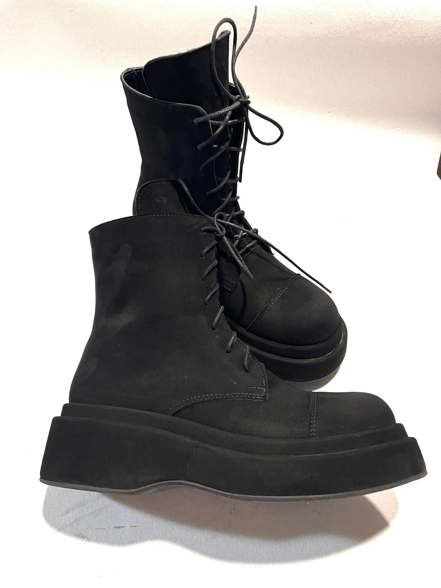 Satin Bow Lace Up Platform Ankle Boots
