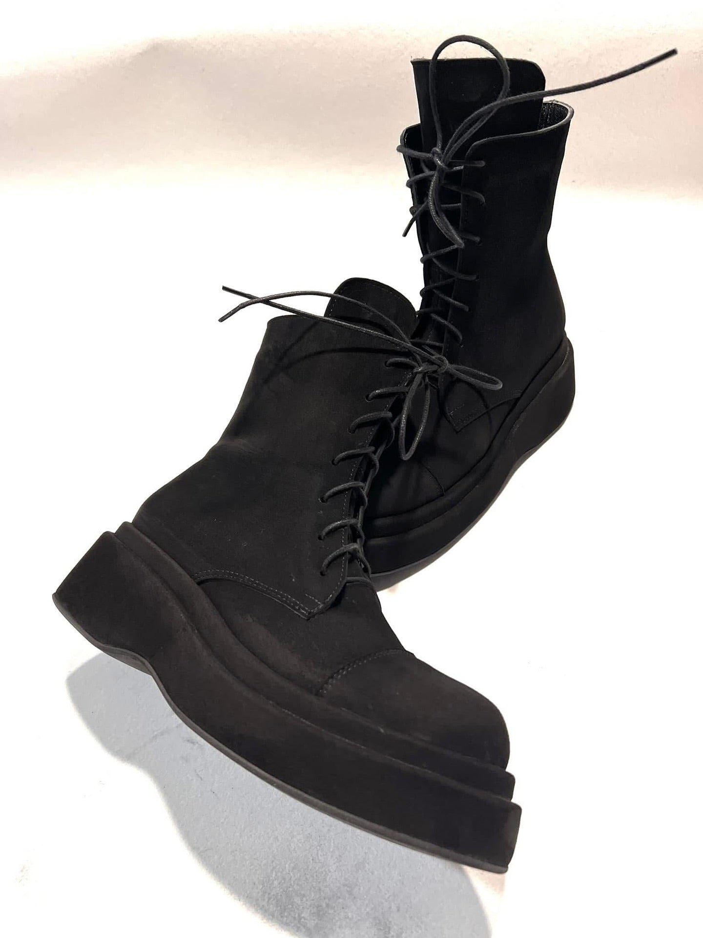 Satin Bow Lace Up Platform Ankle Boots