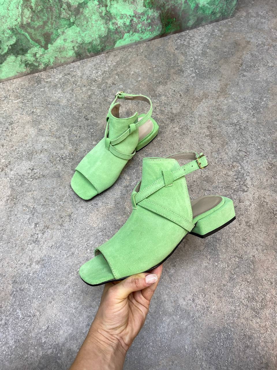 Peep Toe Buckle Strap Block Heel Sandals