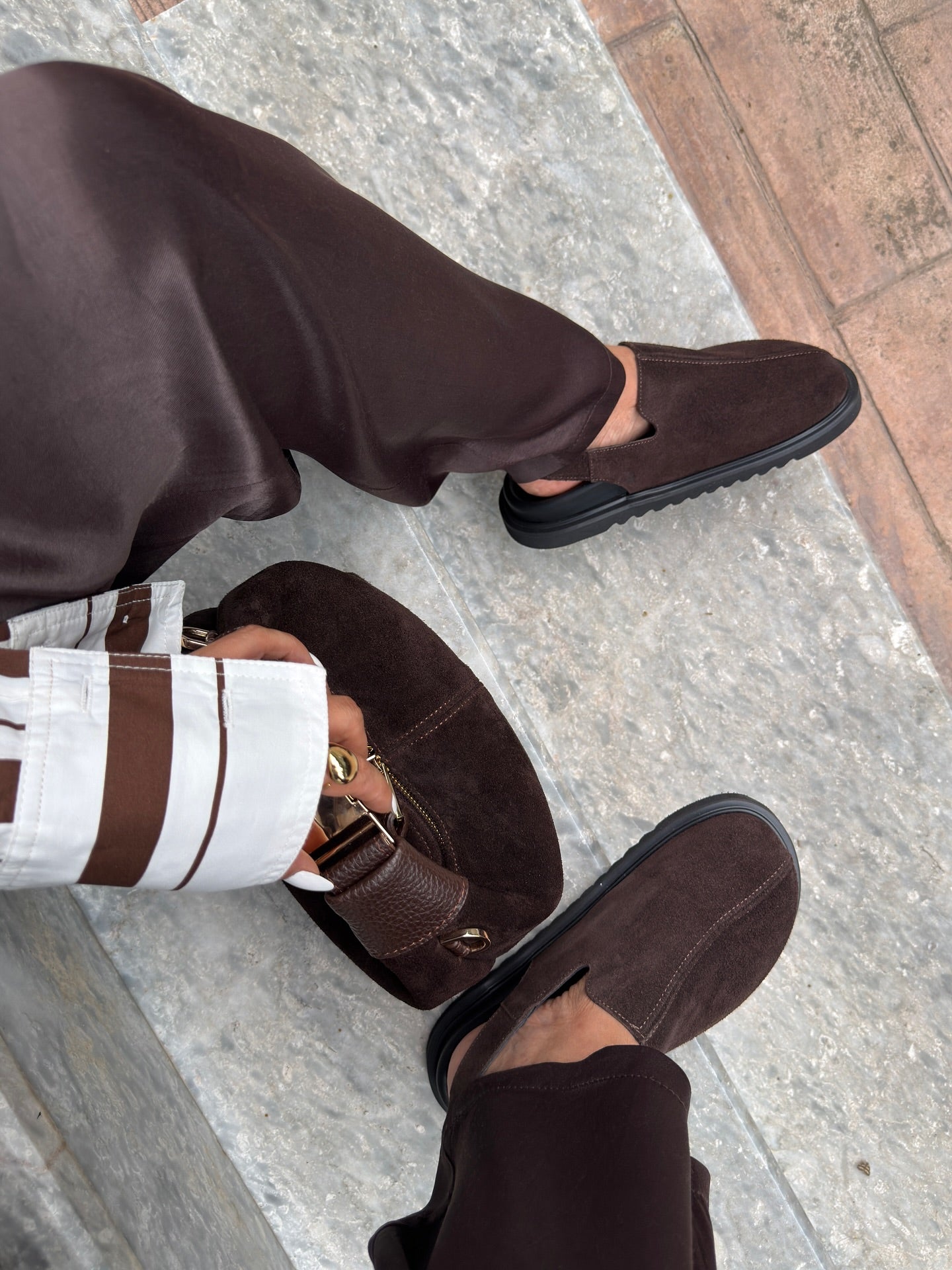 Suede Slip On Mule Sneakers