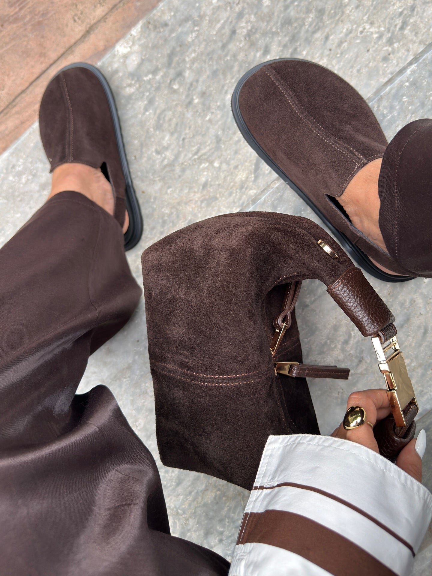 Suede Slip On Mule Sneakers