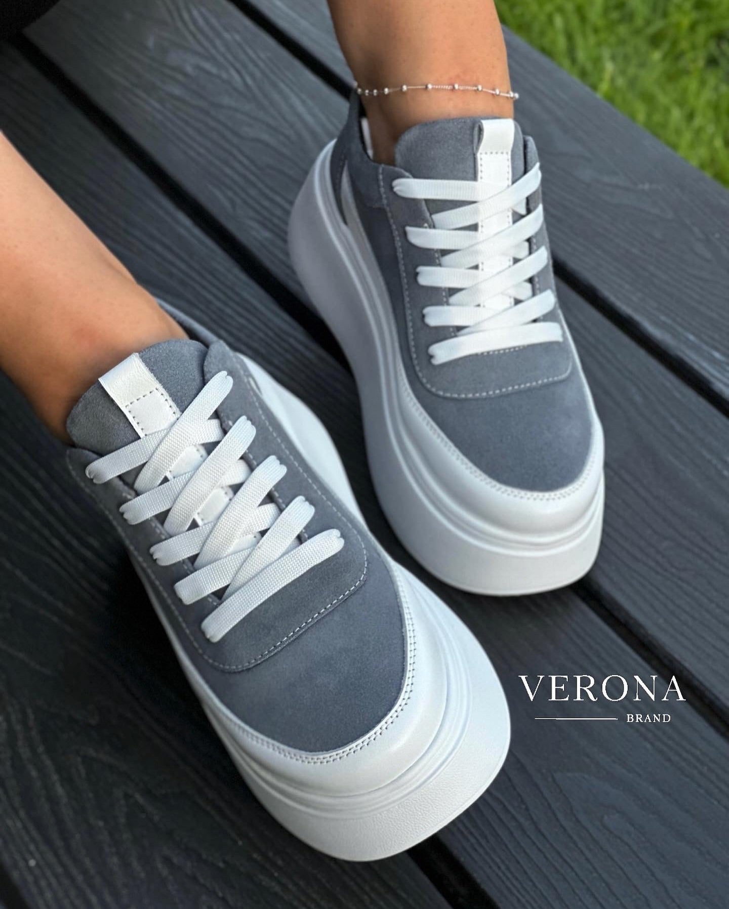 Contrast Panel Platform Sneakers