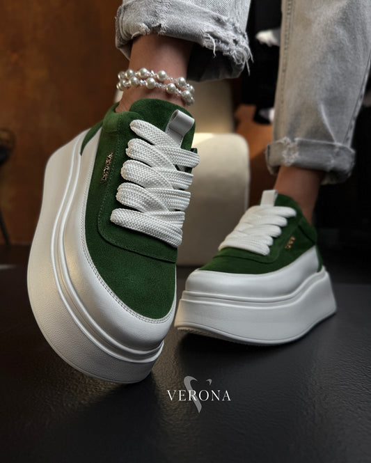 Contrast Panel Platform Sneakers