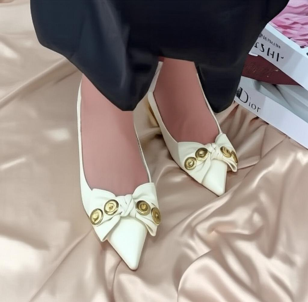 Embellished Pointed Toe Flats