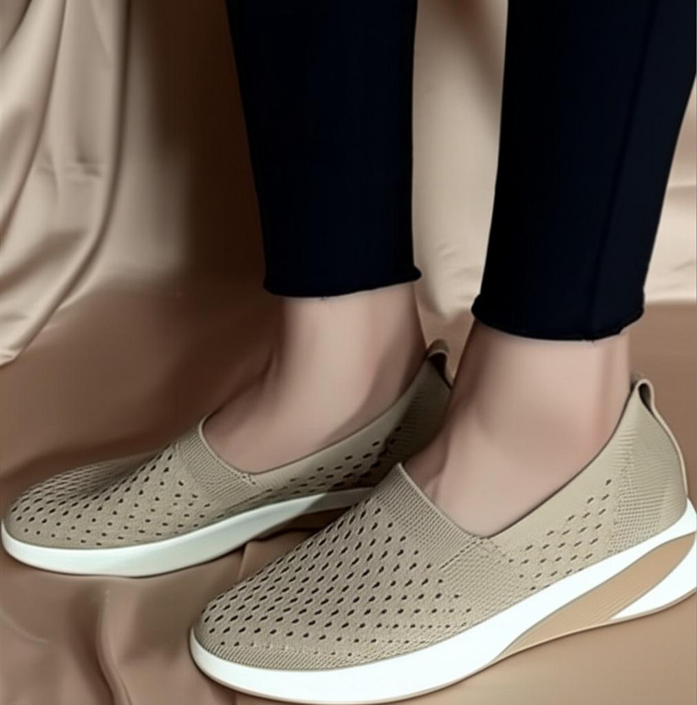 Perforated Knit Slip - On Sneakers