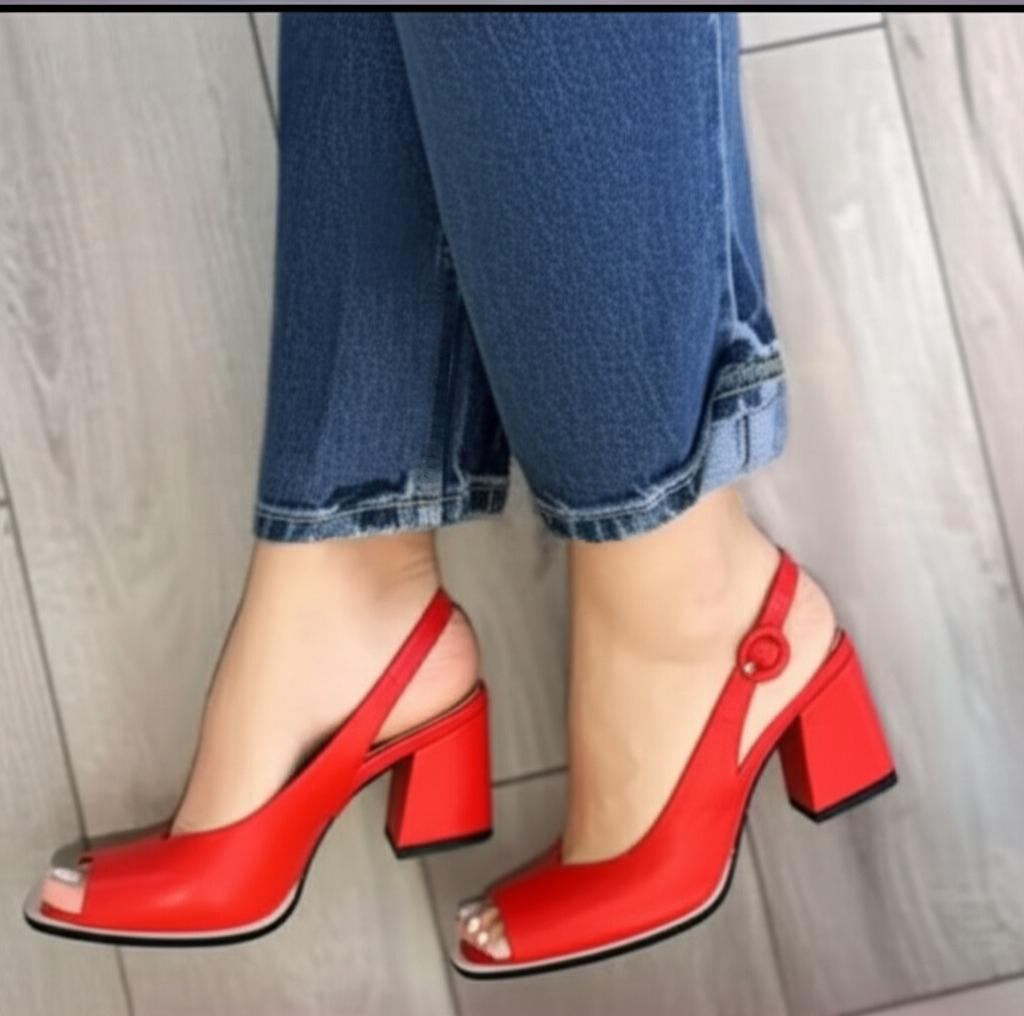 Thick Heel Fish-toe Sandals Pumps