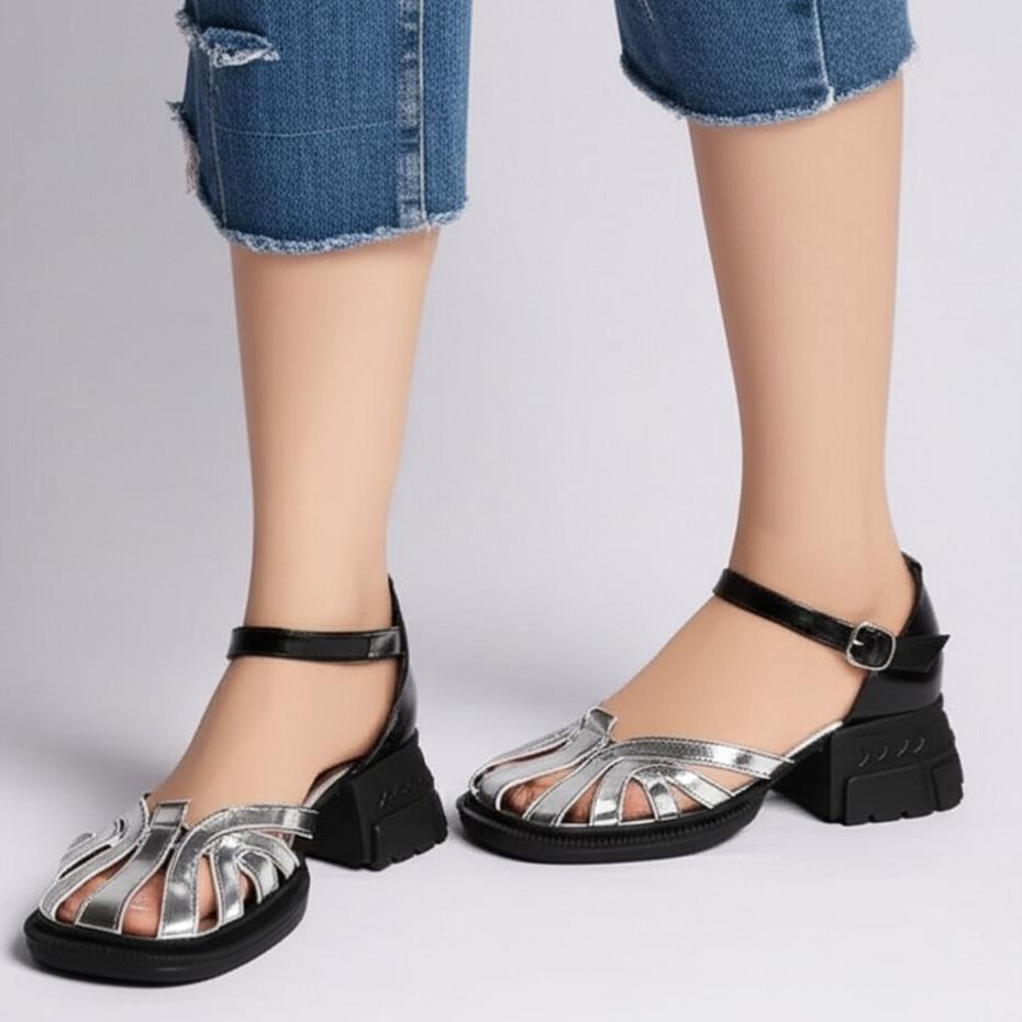Ankle Strap Block Heel Sandals