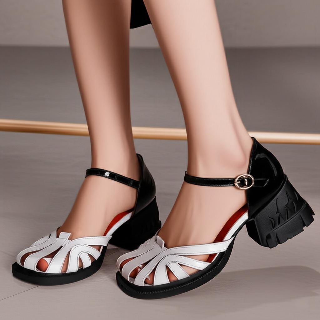 Ankle Strap Block Heel Sandals