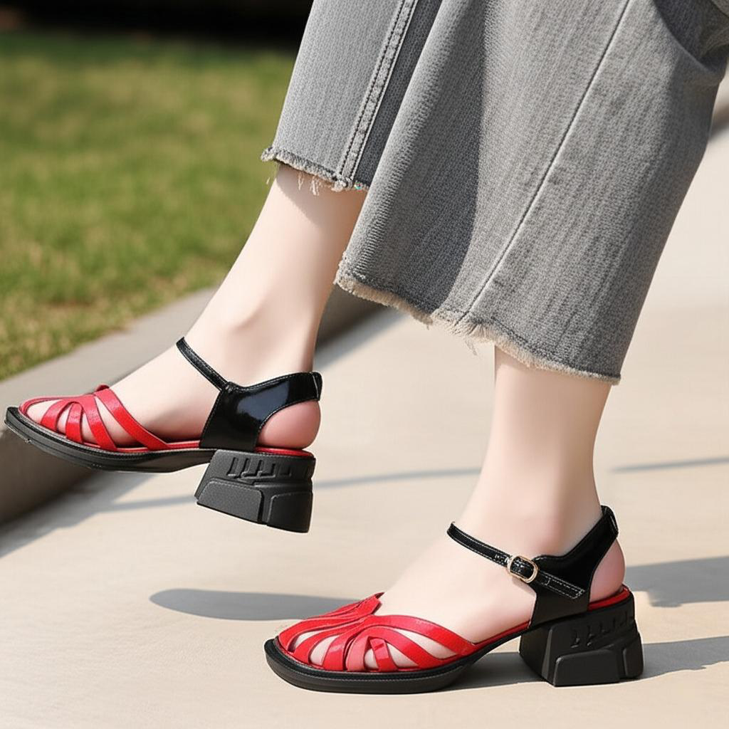 Ankle Strap Block Heel Sandals