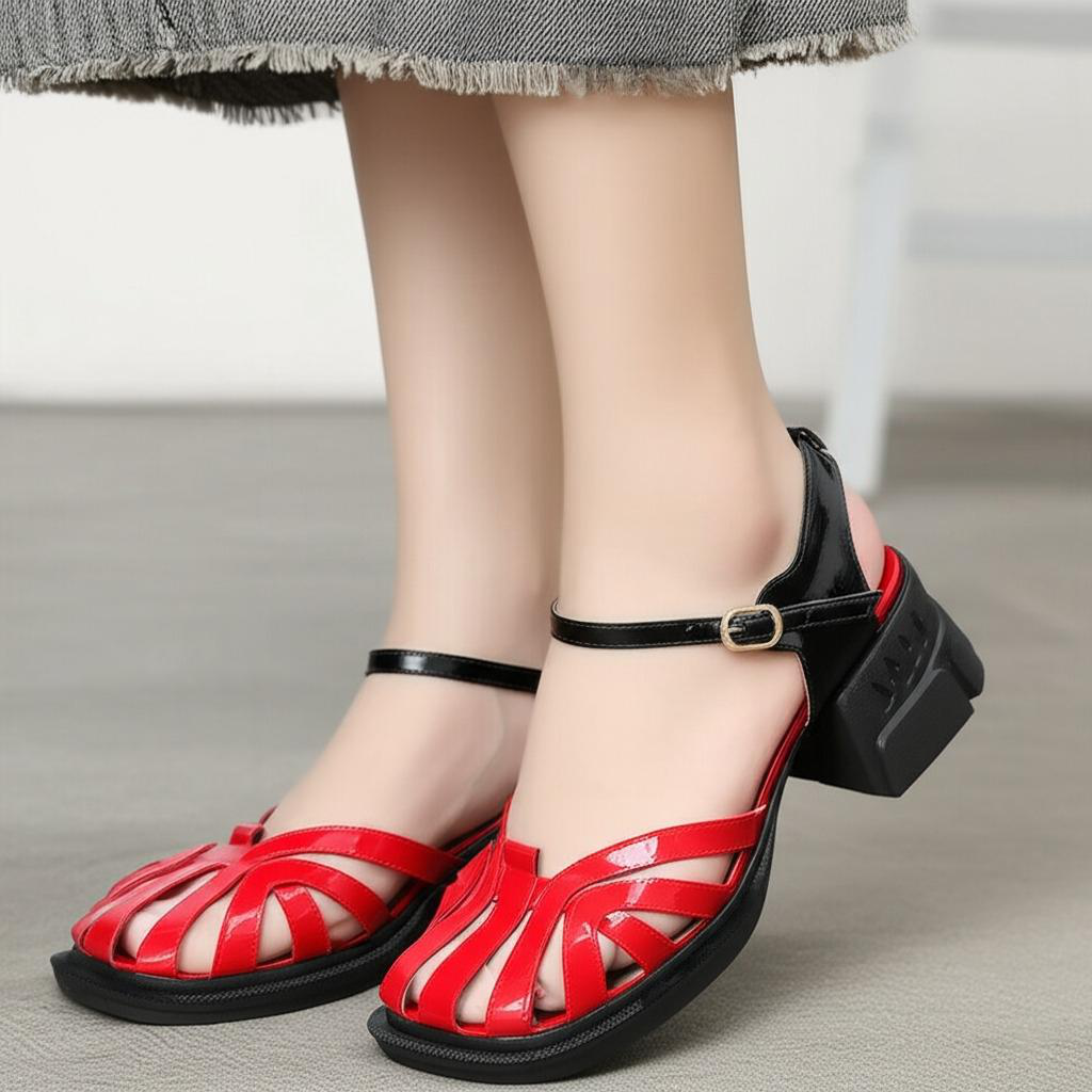 Ankle Strap Block Heel Sandals