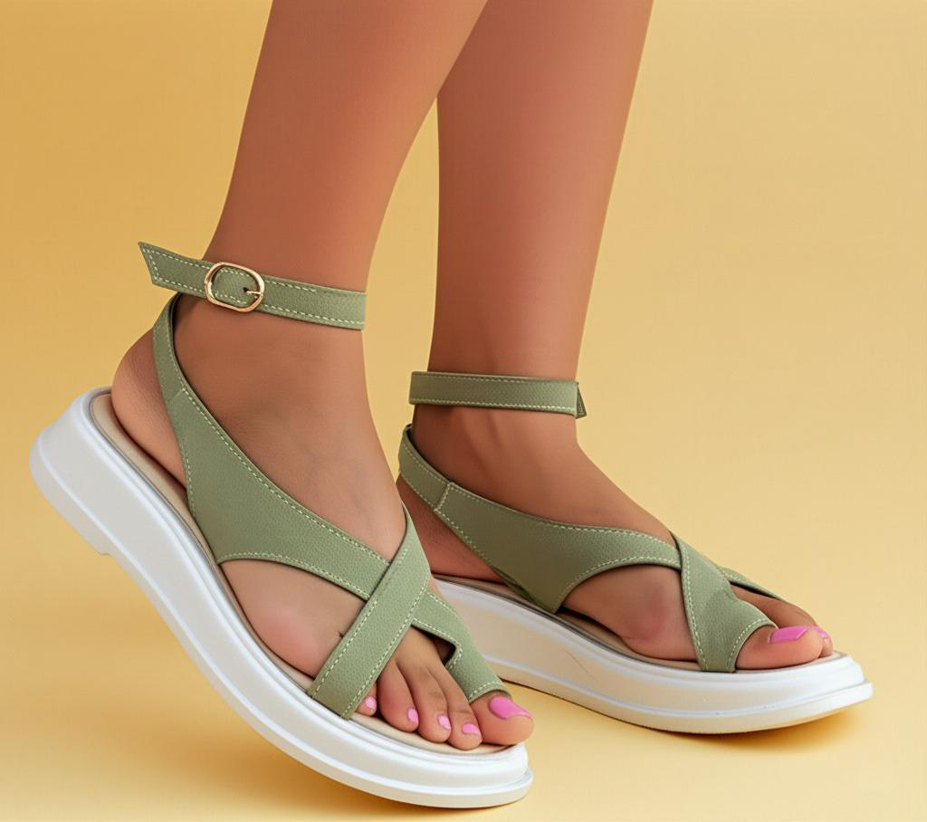 Cross Strap Ankle Strap Platform Sandals