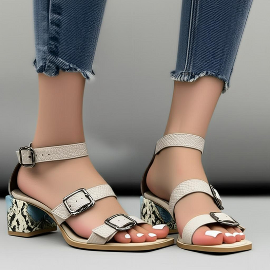 Strappy Block Heel Sandals with Buckles
