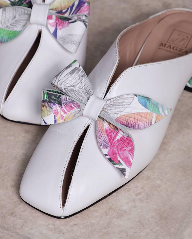 Bow Accent Patterned Loafers