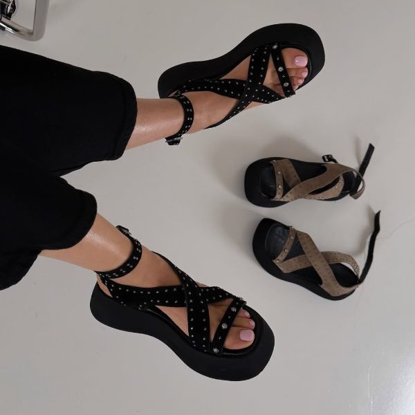 Studded Platform Sandals