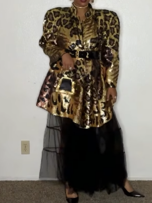 Sequined Long Jacket