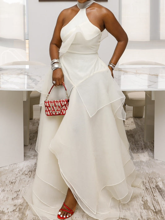 Sleeveless Draped Maxi Dress