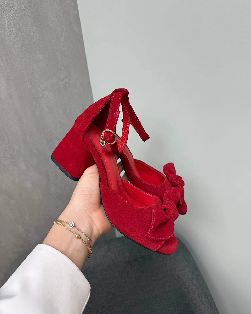 Bow Embellished Block Heel Sandals