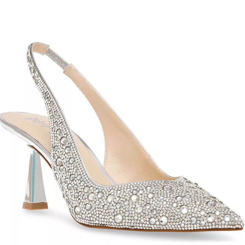Sparkling Crystal Embellished Slingback Pumps