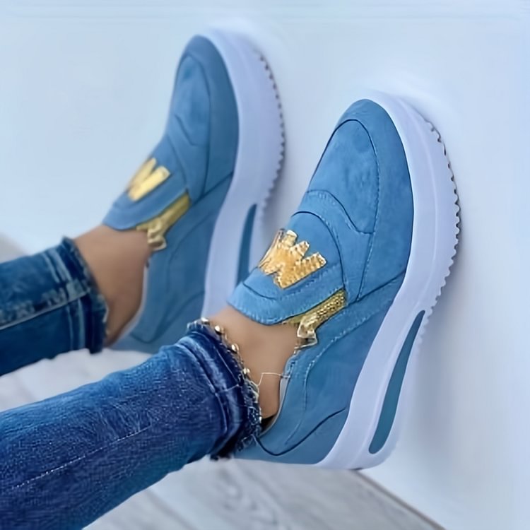 2025 Metallic Embellished Platform Sneakers