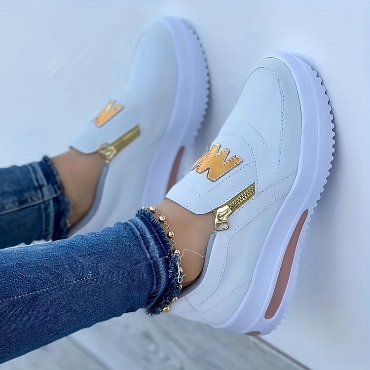 2025 Metallic Embellished Platform Sneakers