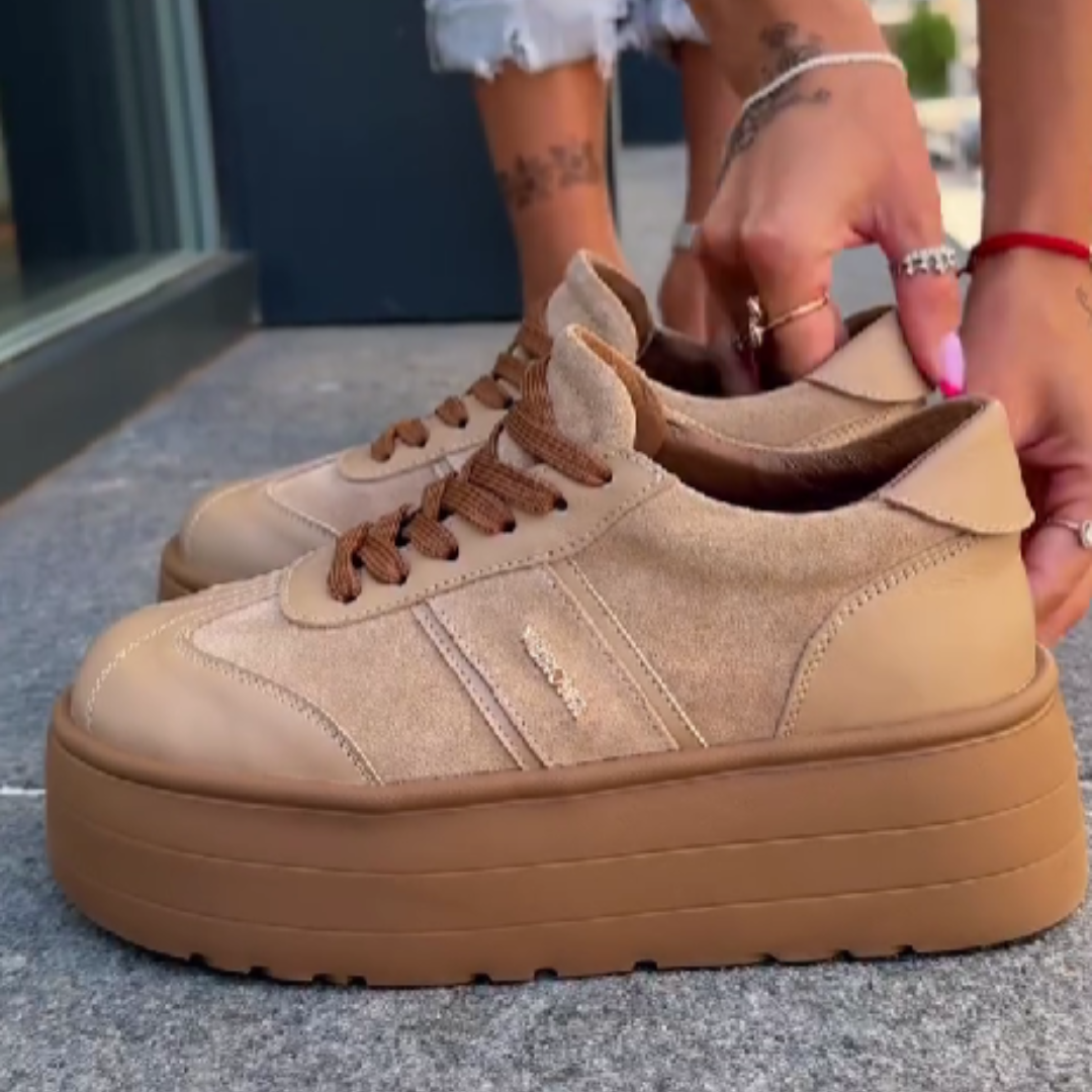 Lace Up Suede Platform Sneakers